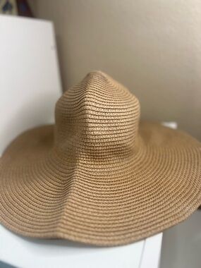 Wide Brim Straw Sun Hat Natural Tan Floppy Boho Beach Hat